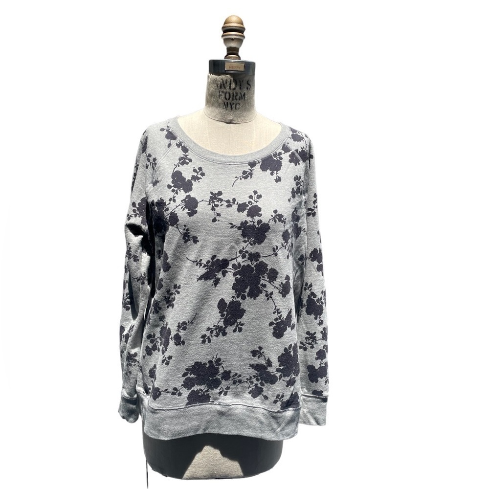 GAP Floral Gray Crew Neck Sweatshirt | Size Mesium